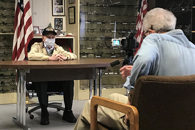 Tim Kiniry, of Vineland is our mock veteran interviewee, and 99-year-old veteran and former US Army medic